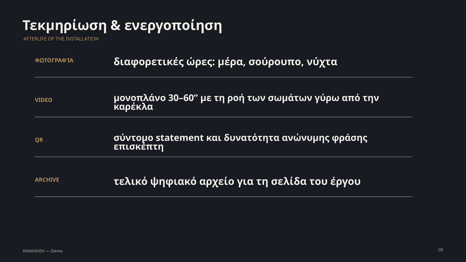 ΑΝΑΚΛΗΣΗ proposal presentation — slide 9