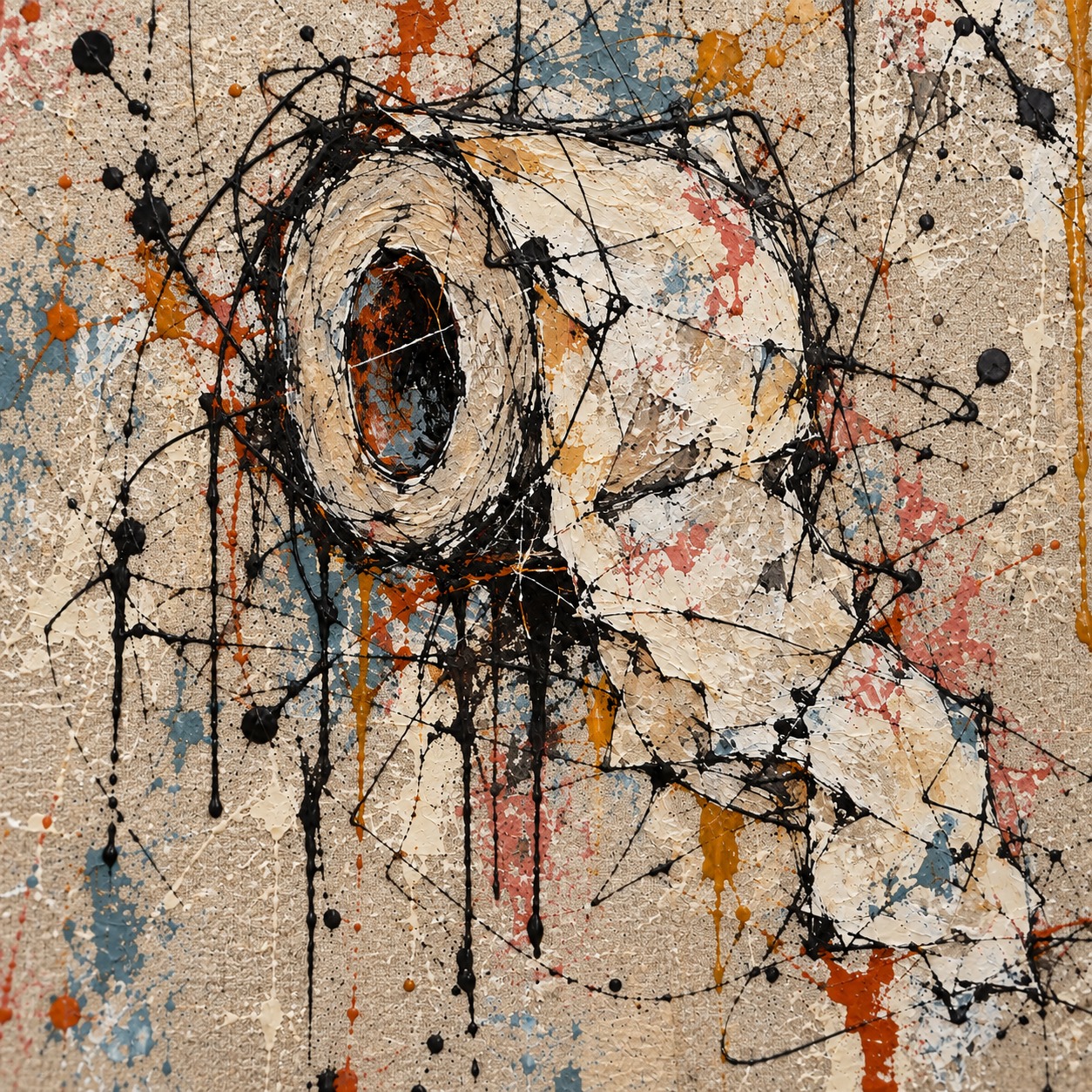 Presentation visualization — detail of abstract line and paint texture